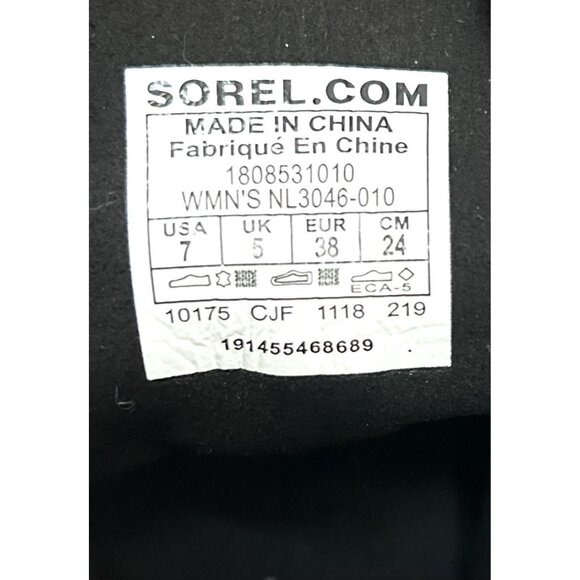 Sorel Lexie Wedge Boots Womens Size 7 Black Lace Up Ankle Booties Lug NL3046-010 - Picture 8 of 16